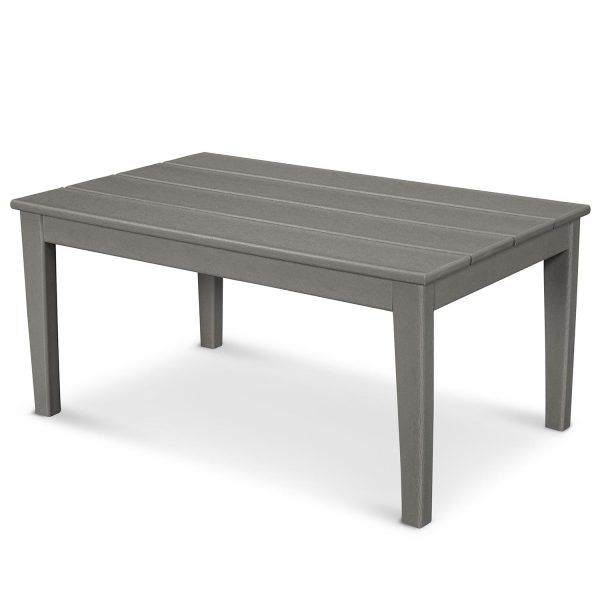 Newport 36 X 22 Inch Rectangular Recycled Plastic Coffee Table in Slate Gray by POLYWOOD