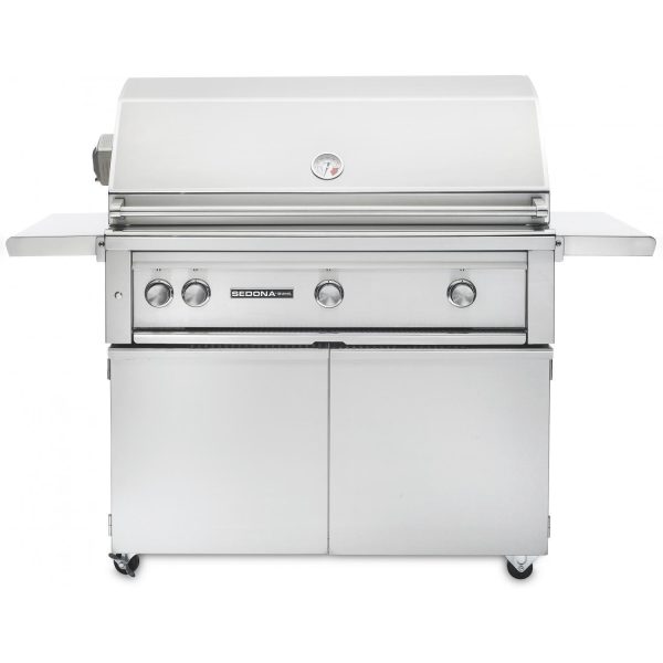 Lynx Sedona 42 Inch Natural Gas Grill On Cart w/ Rotisserie, One ProSear, & Two SS Tube Burners