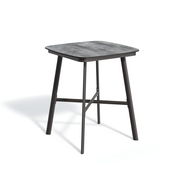 Eiland 36 Inch Carbon Aluminum Bar Table W/ Skyline HPL Table Top By Oxford Garden
