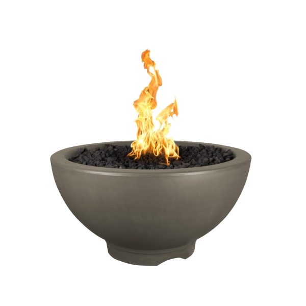 Sonoma 38 Inch Round GFRC Natural Gas Fire Pit in Ash by The Outdoor Plus