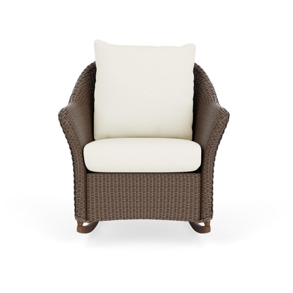Weekend Retreat Lloyd Loom Rocking Chair in Bark/Sailcloth Salt by Lloyd Flanders