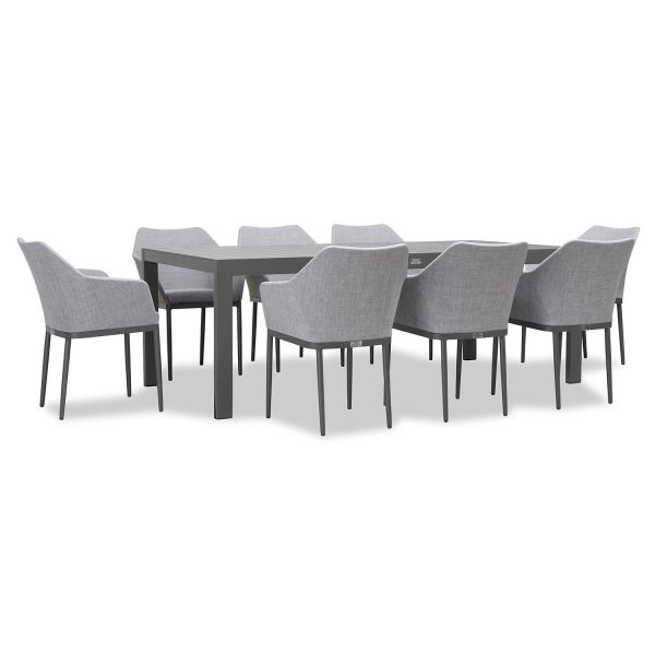 Starlook Bay 9 Pc Aluminum Dining Set - Rectangular in Slate by Lakeview Outdoor Designs