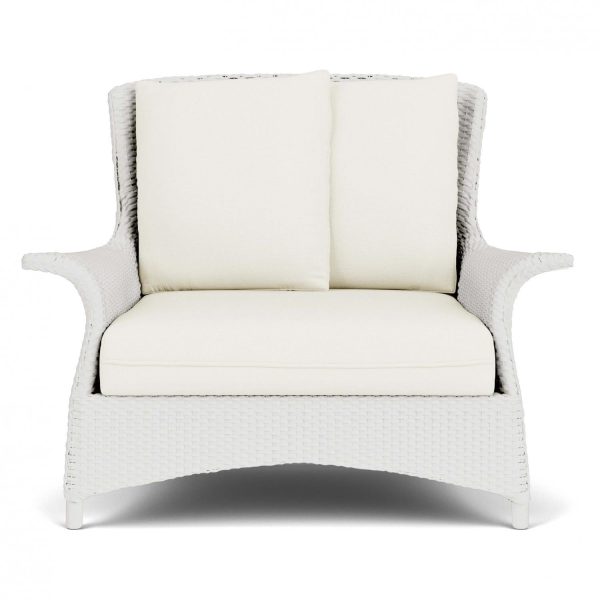Mandalay Lloyd Loom Club Chair & a Half in Matte White/Sailcloth Salt by Lloyd Flanders