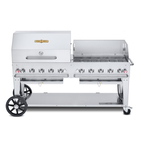 Crown Verity 72-Inch Single Inlet (Bulk Tanks Only) Mobile Propane Grill Dome & Windguard Package - CV-MCB-72-SI BULK-RWP