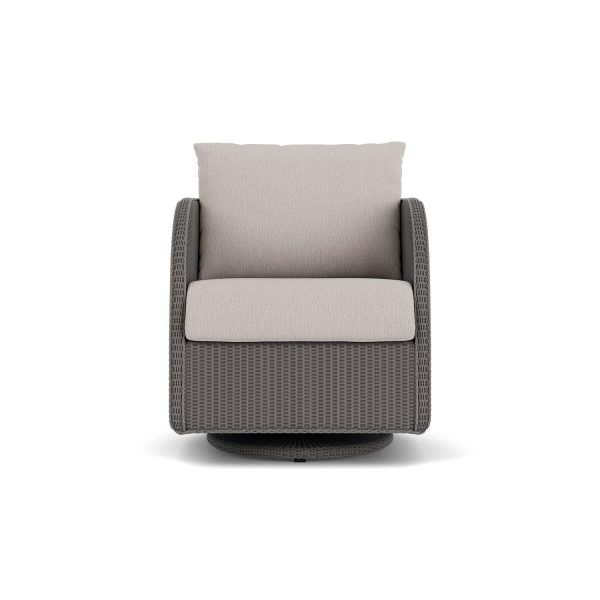 Essence Lloyd Loom Swivel Glider Club Chair in Pewter/Remy Cloud by Lloyd Flanders