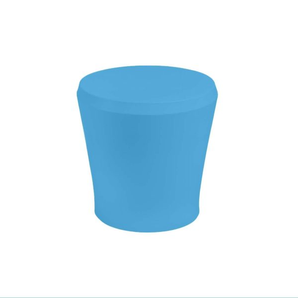 Affinity 18 Inch Round Polyresin End Table in Light Blue by Ledge Lounger