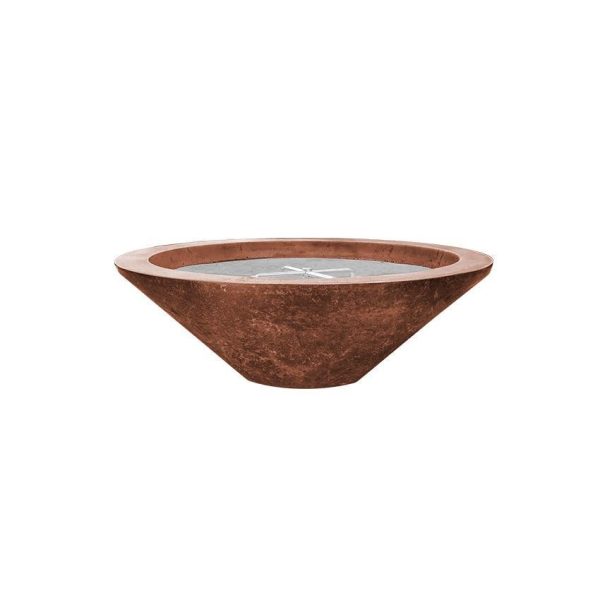 Ironwood 48 Inch Round GFRC Natural Gas Fire Bowl in Cafe by Lakeview Outdoor Designs