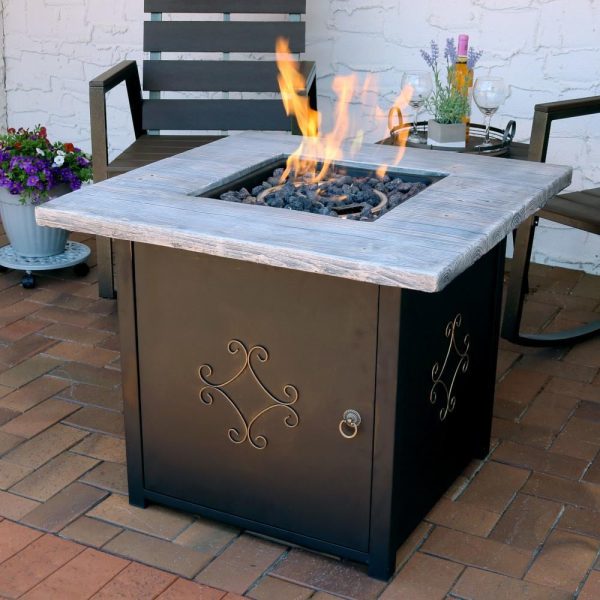 30 Inch Square Steel Propane Fire Pit Table in by Ultimate Patio