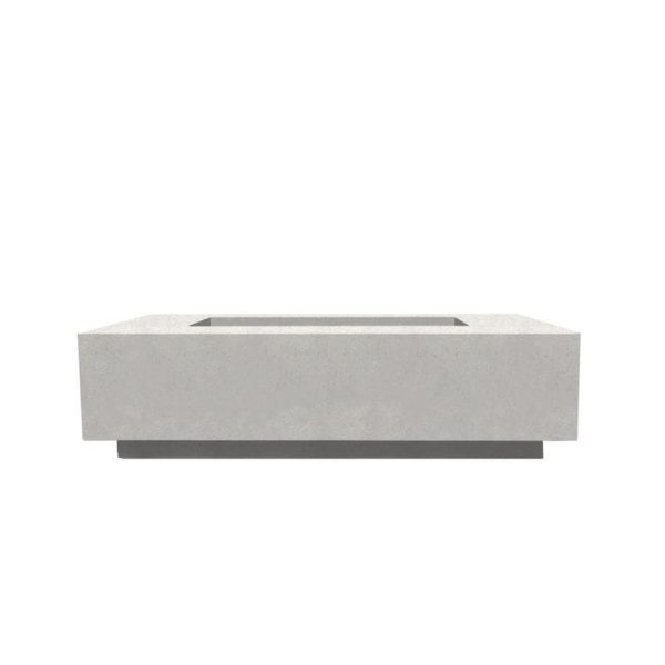 Cascata Bay 8 60 Inch Rectangular GFRC Propane Fire Pit Table in Ultra White by Lakeview Outdoor Designs