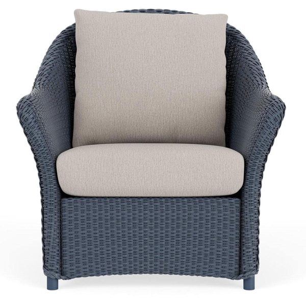Weekend Retreat Lloyd Loom Club Chair in Denim Blue/Remy Cloud by Lloyd Flanders