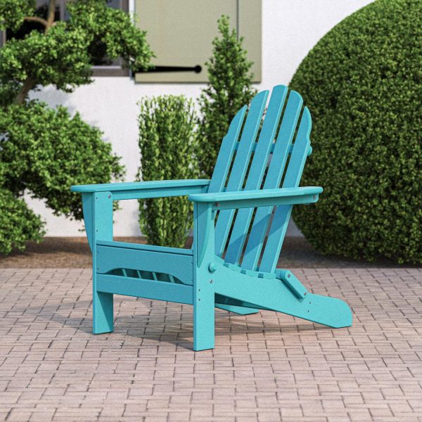 Classic Adirondack Recycled Plastic Folding Adirondack in Aruba by POLYWOOD