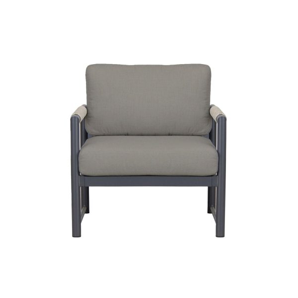 Avenue Bay Aluminum Club Chair in Slate/Canvas Charcoal by Lakeview Outdoor Designs