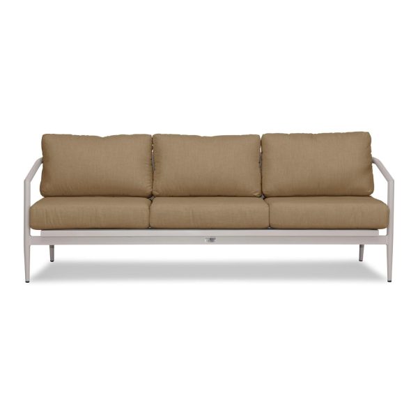 Midnight Cove 3 Person Aluminum Sofa in Urban Stone/Heather Beige by Lakeview Outdoor Designs