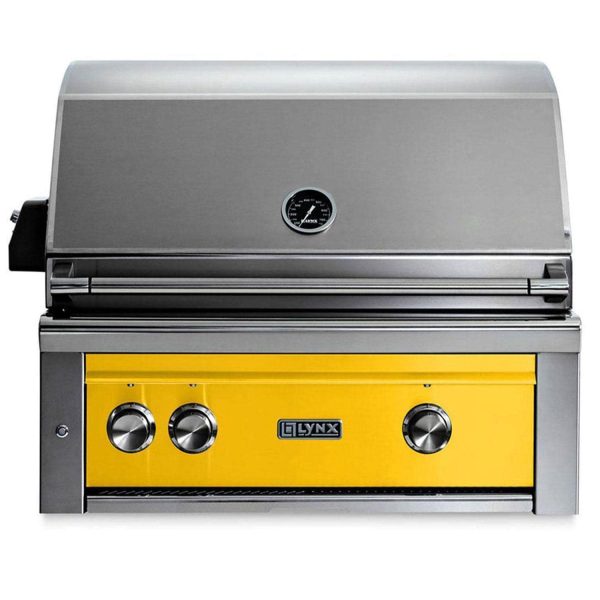 Lynx Professional 30 Inch Built-In Natural Gas Grill w/ One Infrared Trident Burner & Rotisserie in California Poppy - L30TR-CANG