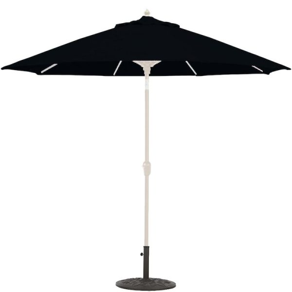 Galtech 9 Ft. Octagonal Aluminum Patio Market Umbrella W/ Crank Lift And Auto Tilt - White Frame W/ Sunbrella Canvas Black Canopy