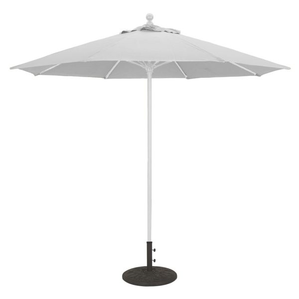 Galtech 9 Ft. Bar Height Octagonal Aluminum Patio Market Umbrella W/ Push Lift - White Frame W/ Sunbrella Canvas Canvas Canopy