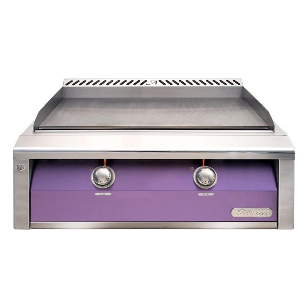 Alfresco 30-Inch Freestanding Propane Griddle with Cart in Blue Lilac - AXE-30GTC-LP-S4005