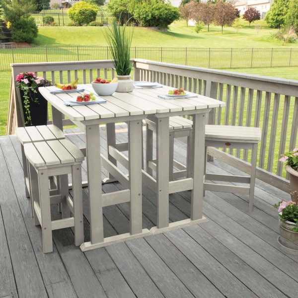Hart Lane 6 Pc Recycled Plastic Counter Height Dining Set in Whitewash by Lakeview Outdoor Designs