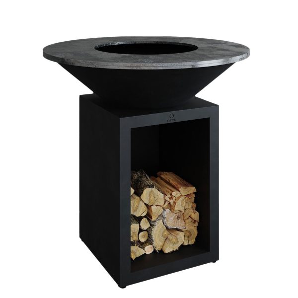OFYR Classic Storage Black 100 40 Inch Wood-Fired Flat Top Grill - OCSB-100