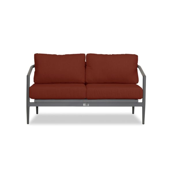 Midnight Cove 2 Person Aluminum Loveseat in Slate/Canvas Henna by Lakeview Outdoor Designs