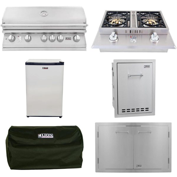 Lion L90000 5-Piece 40-Inch Natural Gas Outdoor Kitchen Package - 90823-5PC