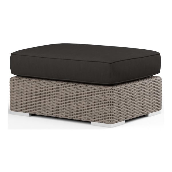 Coronado Wicker Ottoman in Driftwood/Spectrum Carbon by Sunset West