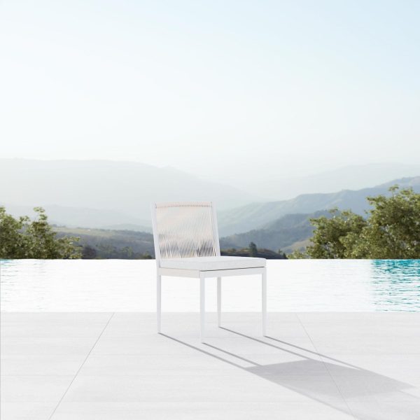 Catalina Woven Rope Armless Dining Chair in Sand/Cloud By Azzurro Living