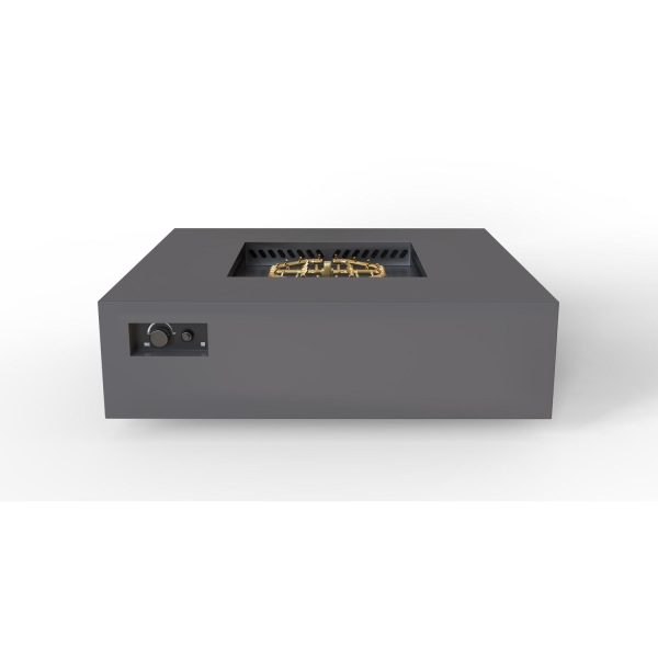 AON 56 Inch Square Powder Coated Steel Natural Gas Fire Pit Table in Charcoal by Warming Trends