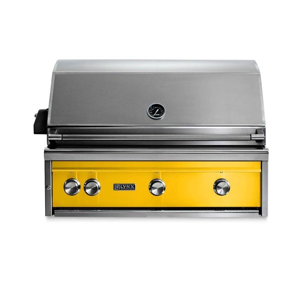 Lynx Professional 36 Inch Built-In All Infrared Trident Propane Grill w/ Rotisserie in California Poppy - L36ATR-CALP