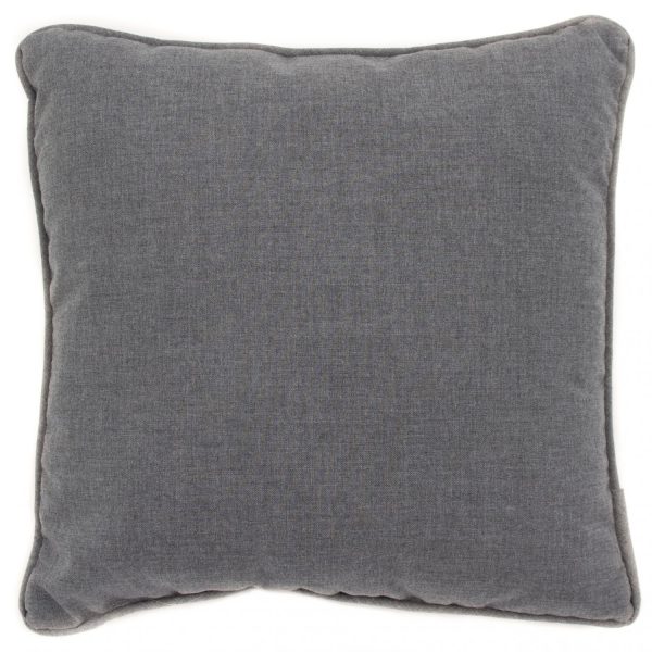 Sunbrella Cast Slate Outdoor Throw Pillow W/ Piping By BBQGuys Signature - 16 X 16