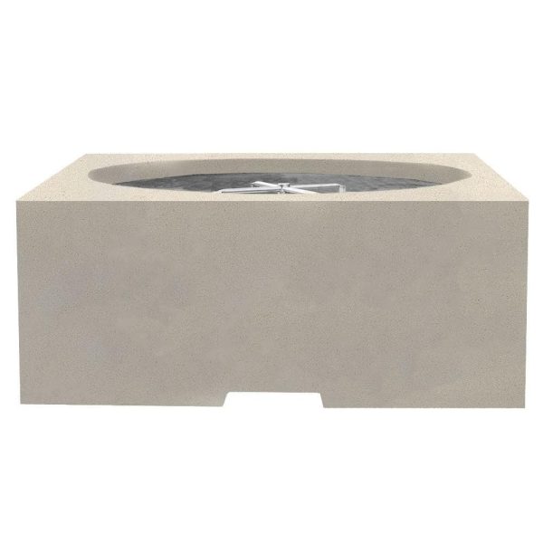 Glenwood 39 Inch Square GFRC Propane Fire Pit Table in Coastal by Lakeview Outdoor Designs
