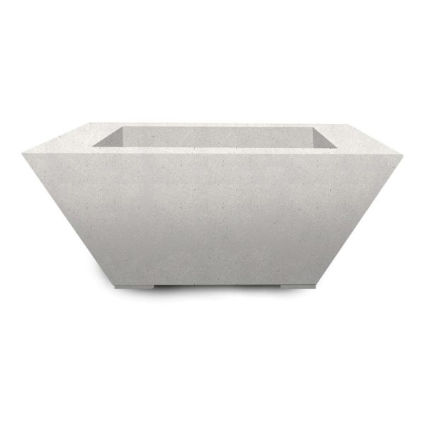 Pelican View 30 Inch Square GFRC Natural Gas Fire & Water Bowl in White by Lakeview Outdoor Designs