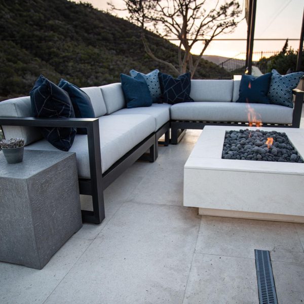 Redondo 4 Person Aluminum Sectional Sofa in Slate/Cast Silver by Sunset West