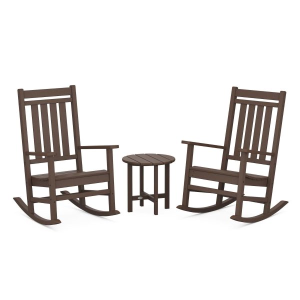 Estate 3 Pc Recycled Plastic Seating Set in Mahogany by POLYWOOD