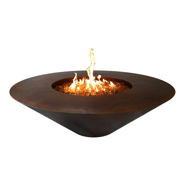 Julius 48 Inch Round Copper Natural Gas Fire Bowl by The Outdoor Plus