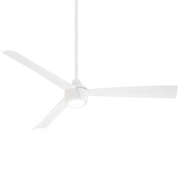 Minka-Aire Skinnie 56-Inch 3-Blade LED Ceiling Fan in Flat White Finish W/ Flat White Blades & Etched Lens - F626L-WHF