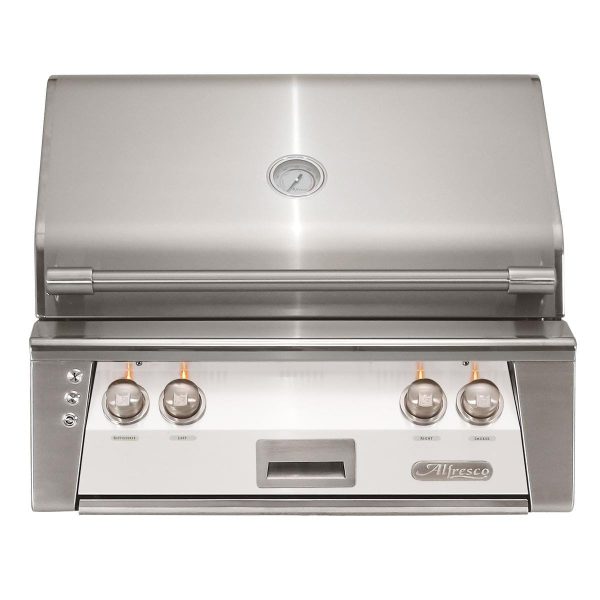 Alfresco ALXE 30-Inch Built-In Natural Gas Grill With Rotisserie in Signal White Gloss - ALXE-30-NG-S9003