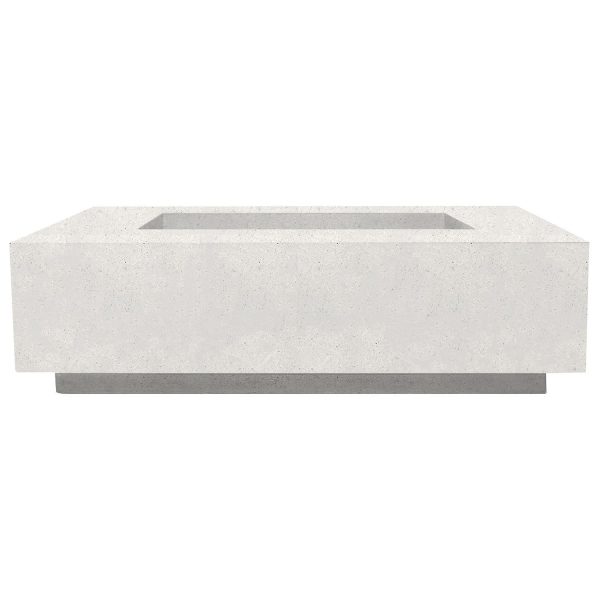 Cascata Bay 1 56 Inch Rectangular GFRC Propane Fire Pit Table in Ultra White by Lakeview Outdoor Designs