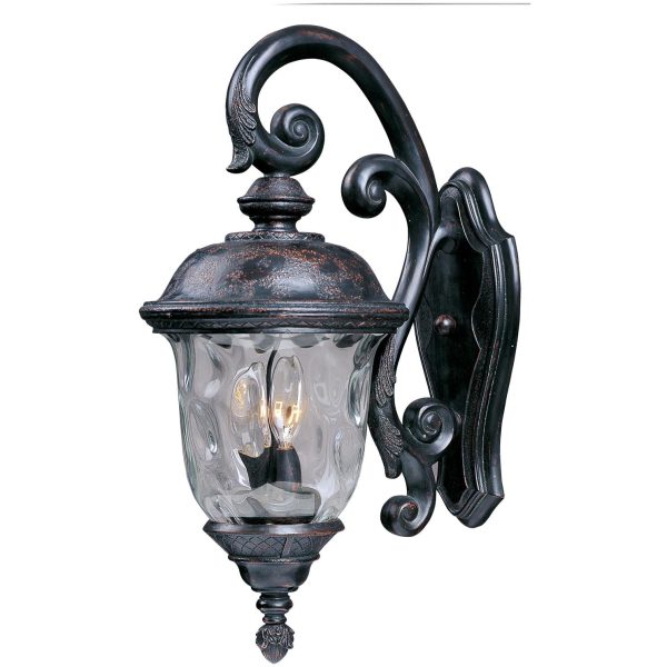 Maxim Carriage House DC Three Light 26-Inch Outdoor Wall Light - Oriental Bronze - 3497WGOB