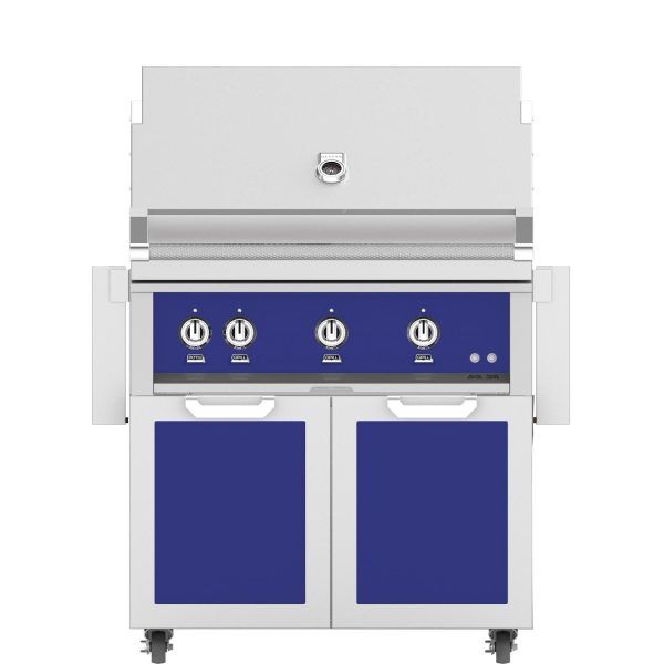 Hestan 36-Inch Natural Gas Grill W/ Rotisserie On Double Door Tower Cart - Prince - GABR36-NG-BU