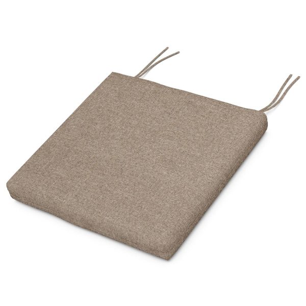 POLYWOOD EDGE Outdoor Dining Chair Cushion - 19.5 X 19.5-Inch - Spiced Burlap
