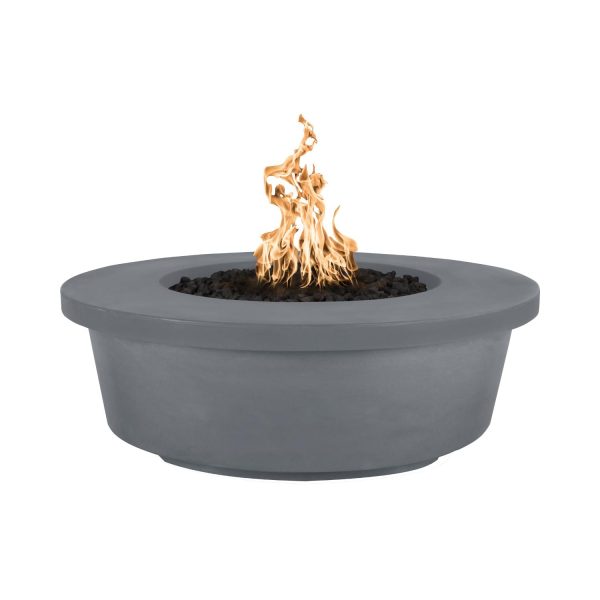 Tempe 48 Inch Round GFRC Natural Gas Fire Pit in Gray by The Outdoor Plus