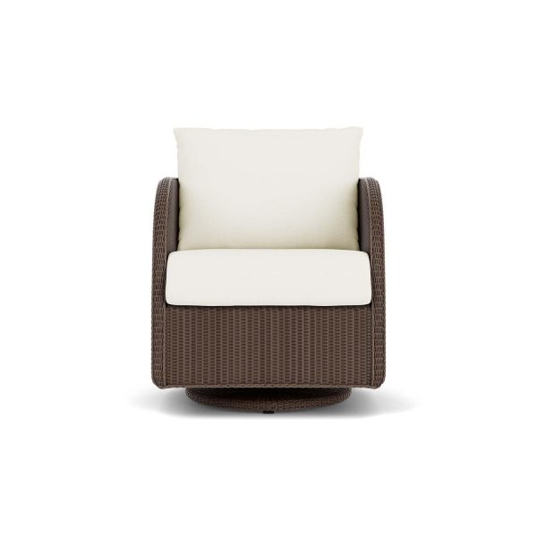Essence Lloyd Loom Swivel Glider Club Chair in Bark/Sailcloth Salt by Lloyd Flanders