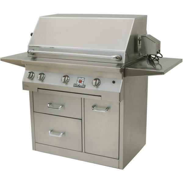 Solaire 36 Inch InfraVection Propane Gas Grill With Rotisserie On Premium Cart - SOL-AGBQ-36CXVI-LP