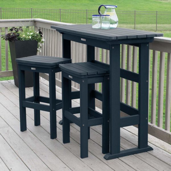 Hart Lane 3 Pc Recycled Plastic Bar Height Dining Set in Federal Blue by Lakeview Outdoor Designs
