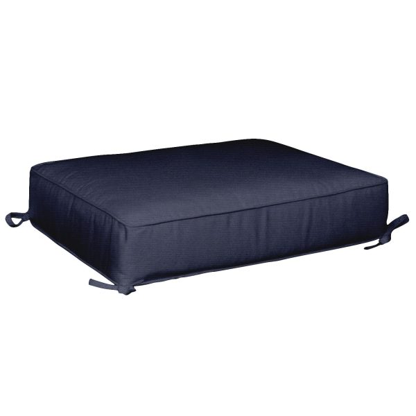 Sunbrella Spectrum Indigo Small Outdoor Replacement Ottoman Cushion W/ Piping By BBQGuys Signature