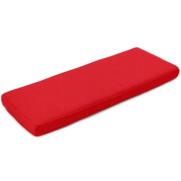 Sunbrella Canvas Jockey Red Small Outdoor Replacement Bench Cushion W/ Piping By BBQGuys Signature