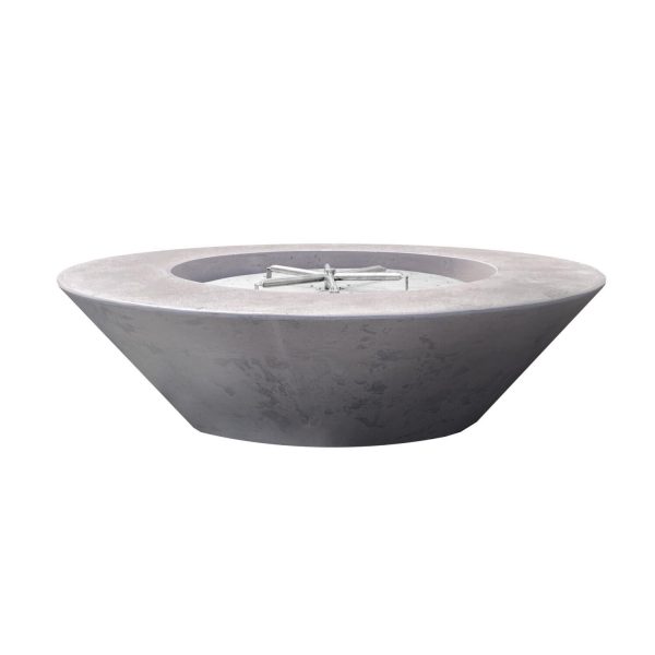 Ironwood 60 Inch Round GFRC Propane Fire Bowl in Natural by Lakeview Outdoor Designs
