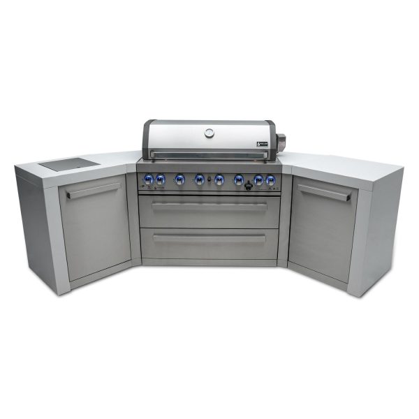 Mont Alpi 8 Ft U-Shaped Propane Outdoor Kitchen Island w/ Side Burner - MAi805-D45