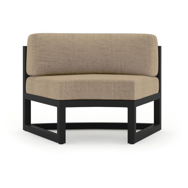 Misty Cove Aluminum Curve Seat - Set of 2 in Black/Heather Beige by Lakeview Outdoor Designs